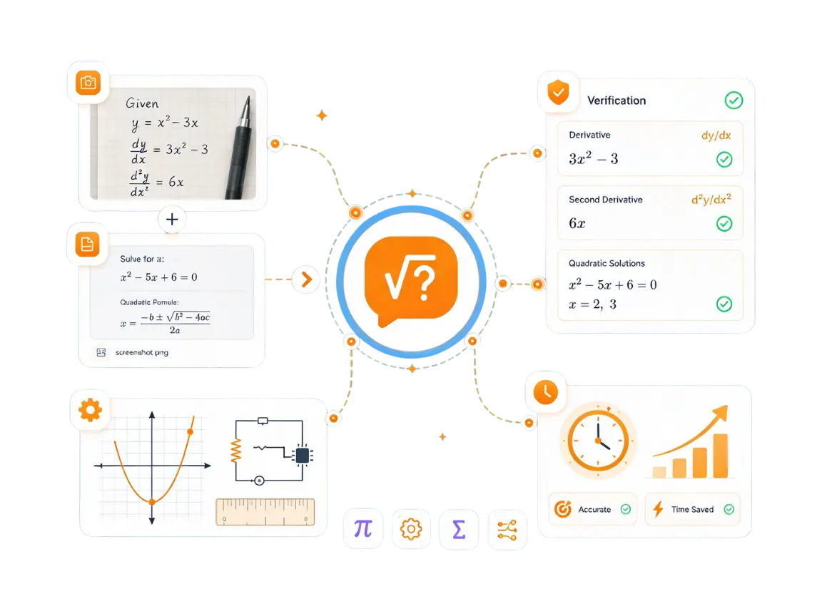 AI math solver for professionals verifying formulas, graphs, and STEM calculations