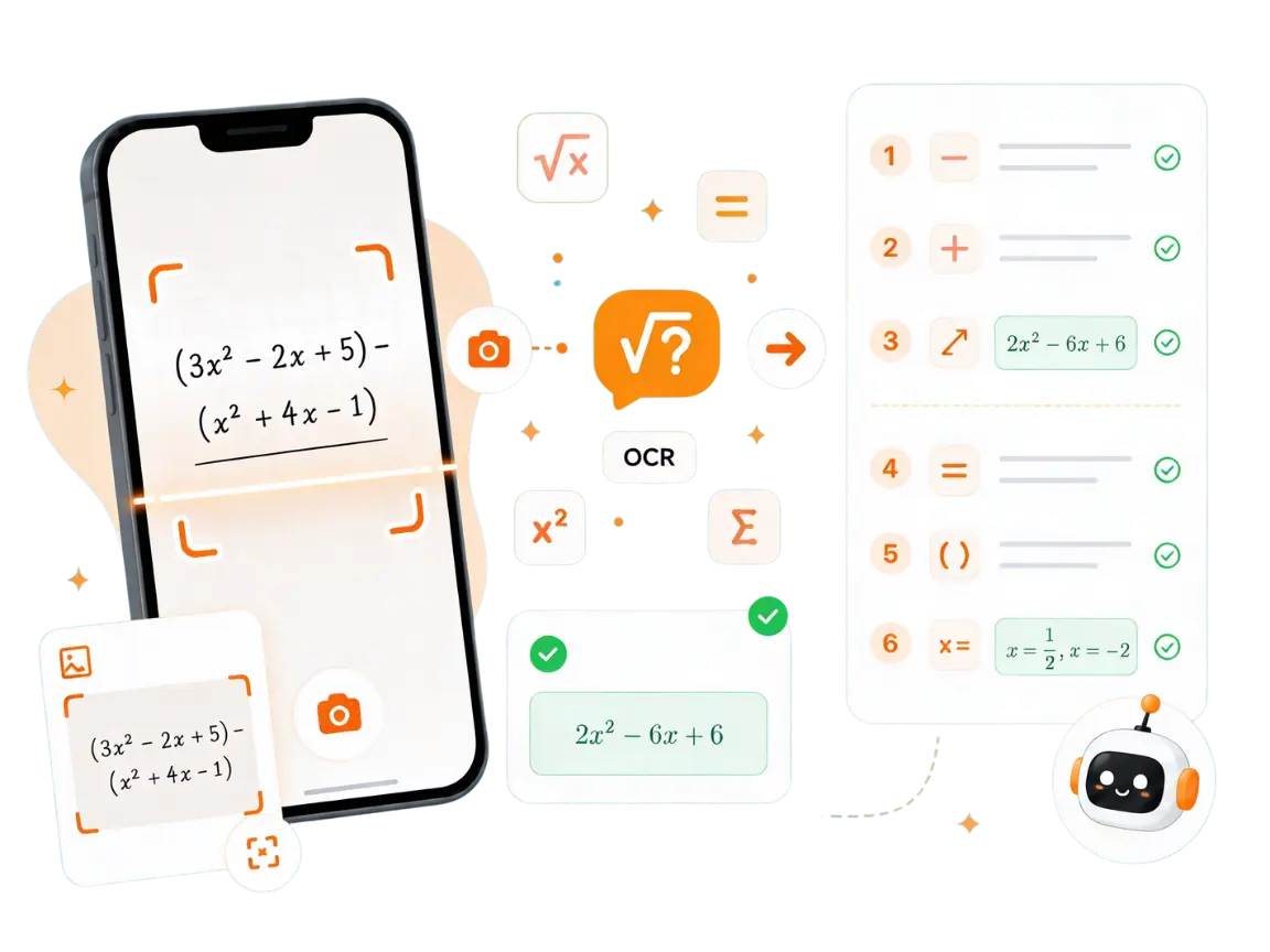 AI math solver with OCR for solving math problems from photos and screenshots